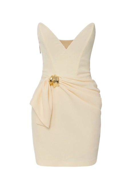 Abito Elisabetta Franchi donna AB70451E2 360 avorio fiocco scollatura a cuore ELISABETTA FRANCHI | Abiti | AB70451E2360